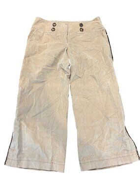 Vintage Y2K Bebe Womens Tan Corduroy Wide-Leg Pants With Sequin Detail Size 4
